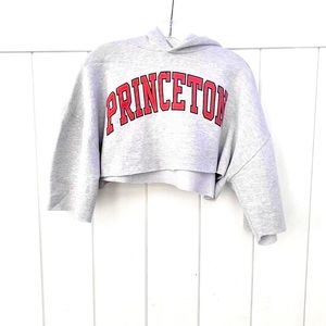 🤍VINTAGE PRINCETON RUSSELL ATHLETIC SHORT SLEEVE CROPPED HOODIE🤍